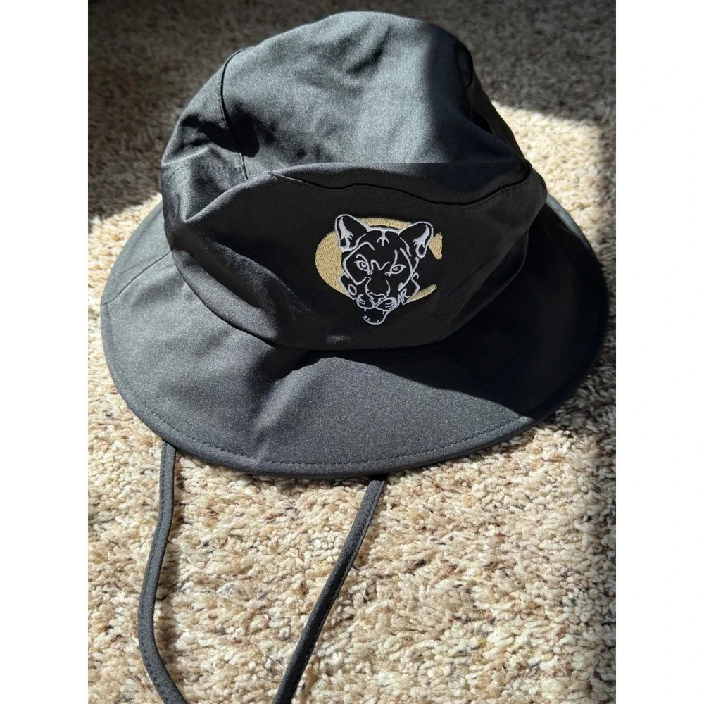 Imperial Sports Mens Black Sun Hat Wide Brim Boonie Cougar‎ Mascot OSFA New